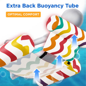 Detachable adjustable armrests let users customize lounging on Funscape pool float.