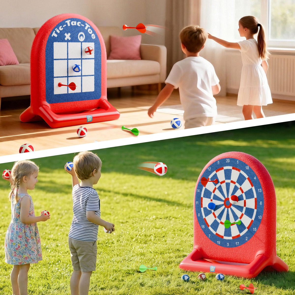 Funscape safe PVC and plush materials for kids.