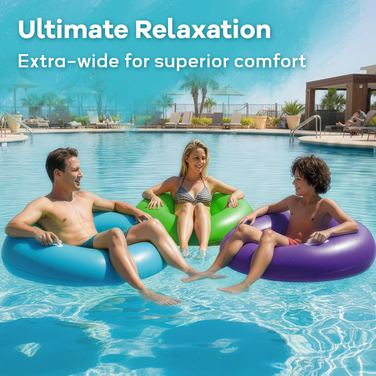 Funscape 2-in-1 lounge or ring float for flexible water fun