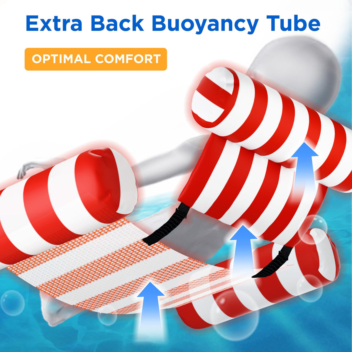 The U-shaped design allows partial submersion for a refreshing float.