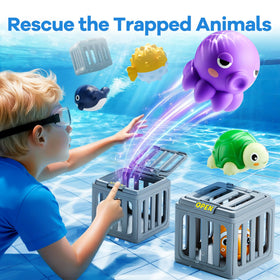 Funscape weighted dive cages auto-flip for easy right-side-up dives and fun surprises.