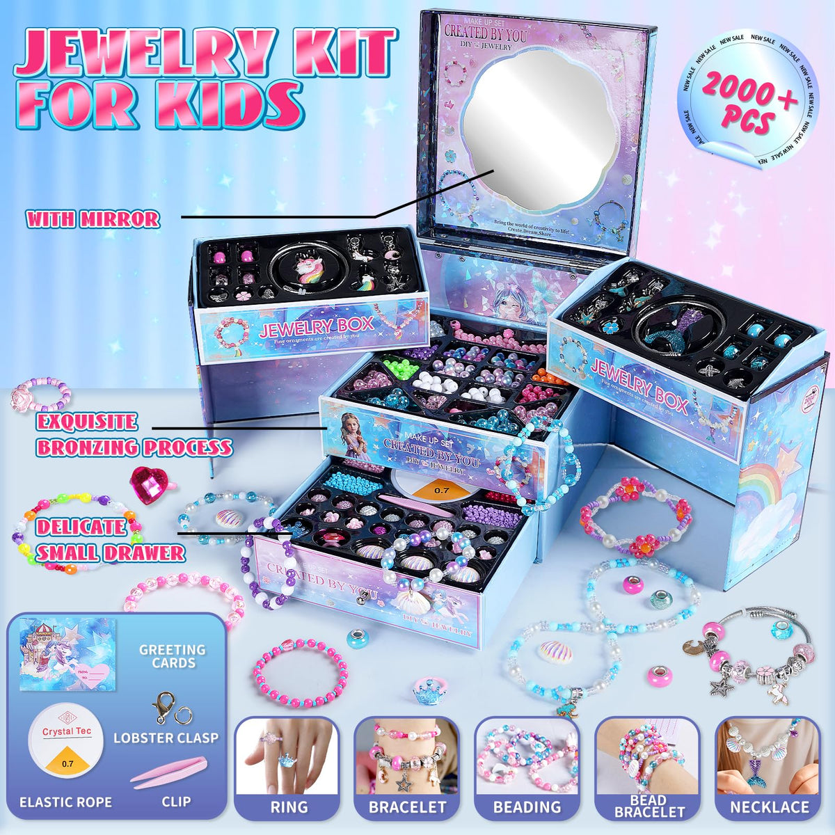 FUNSENLY abundant bead accessories in vivid colors for creative projects