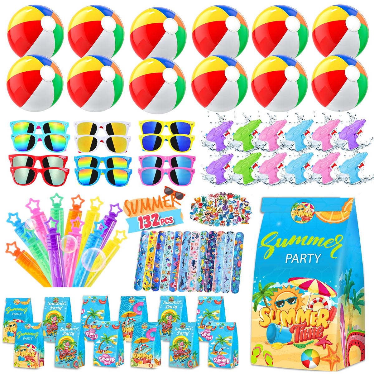 Funsenly pool party favors with beach balls for vibrant outdoor play.