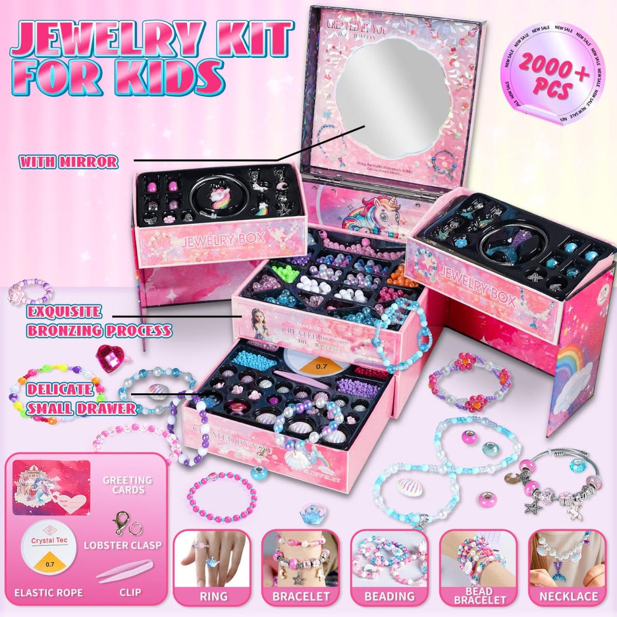 FUNSENLY unicorn and mermaid beads inspire imaginative, themed jewelry designs.