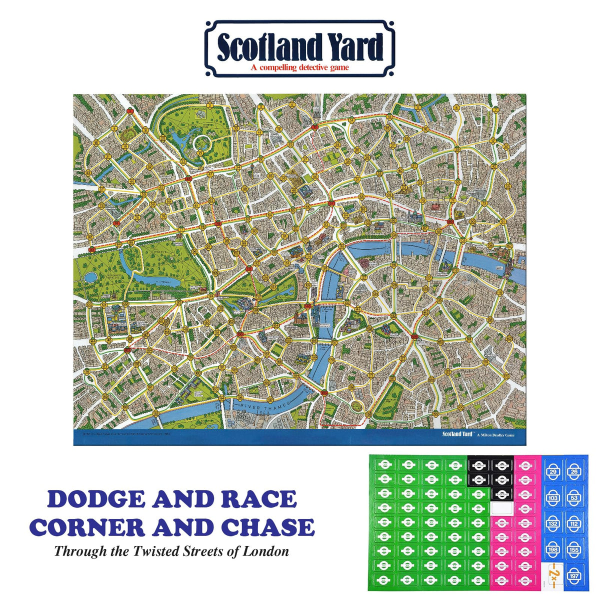 Funskool Scotland Yard player pieces ready for cooperative mystery chase.