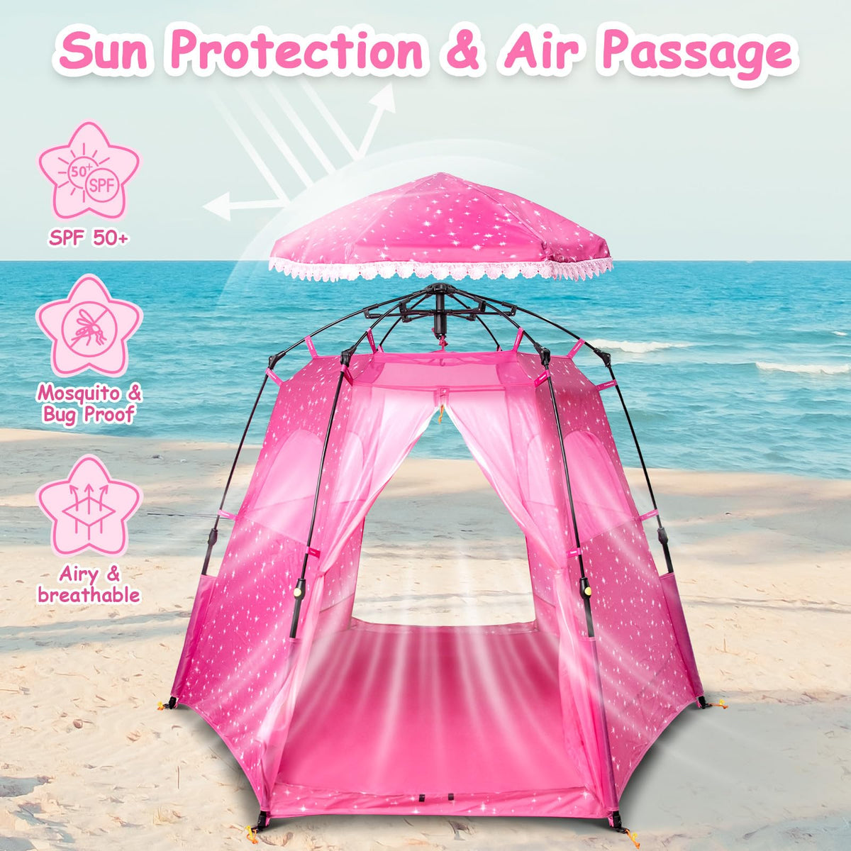 Funsland Princess Play Tent carrying bag and stakes for transport.