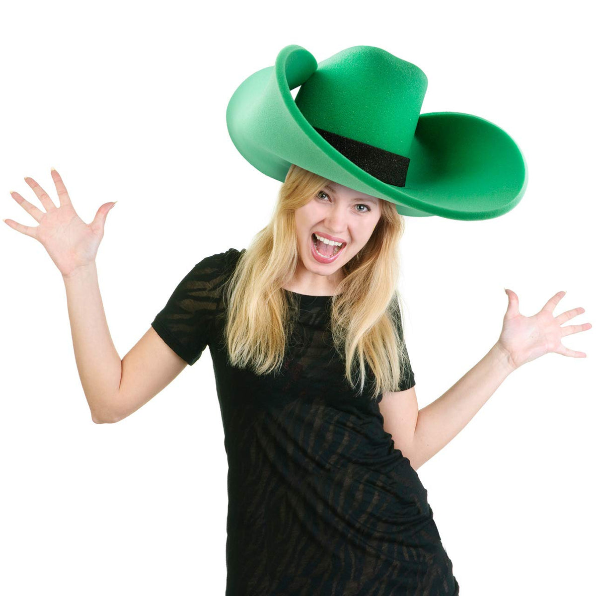 FUNSTITUTION all-ages cowboy hat fits a range of head sizes.