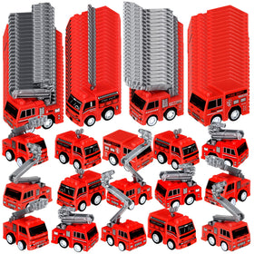 Funtery 48-pcs mini pullback fire trucks package for party favors and decorations.