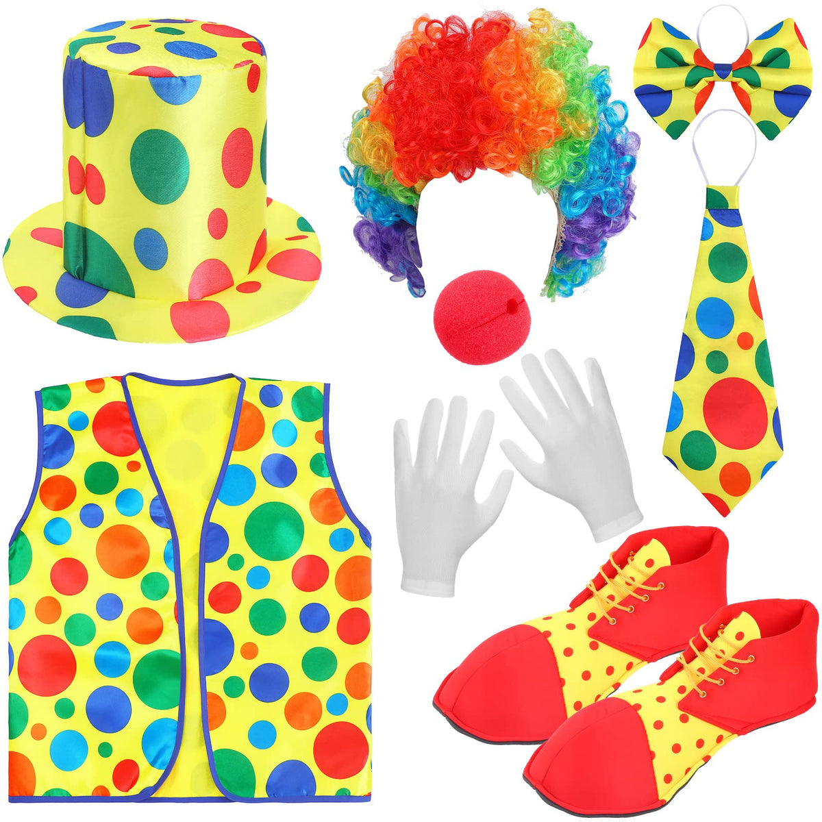 Funtery clown wig with curly strands for bold party looks