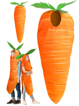 Funtery Easter carrot costume front view shows vibrant color for Easter celebrations.