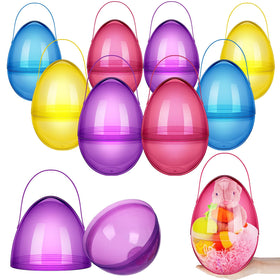 Funtery Easter eggs 10in clear with handle side view, ideal for gifting.