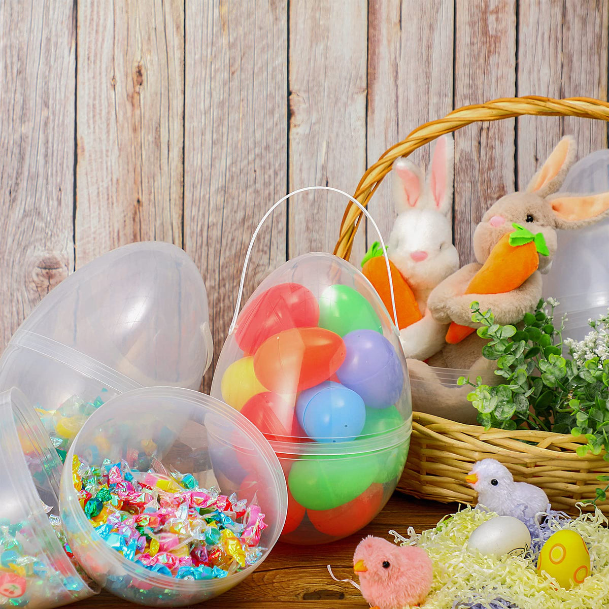 Funtery 10 x 7 inch eggs offer roomy interior for gifts.