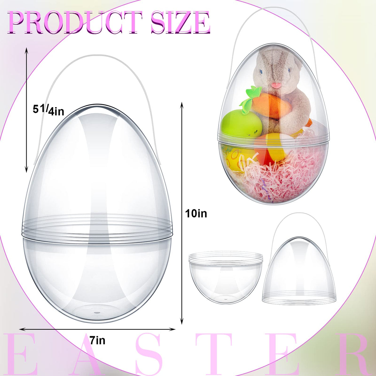 Funtery Easter eggs with handles, easy to carry and hang decor.