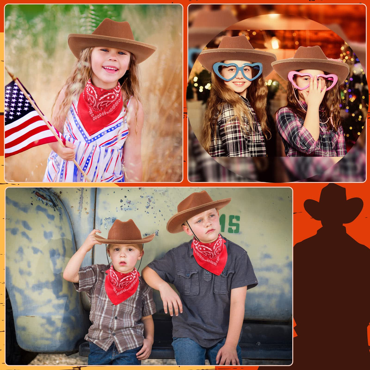 Funtery gift-ready cowboy hat and bandanna set for gifting