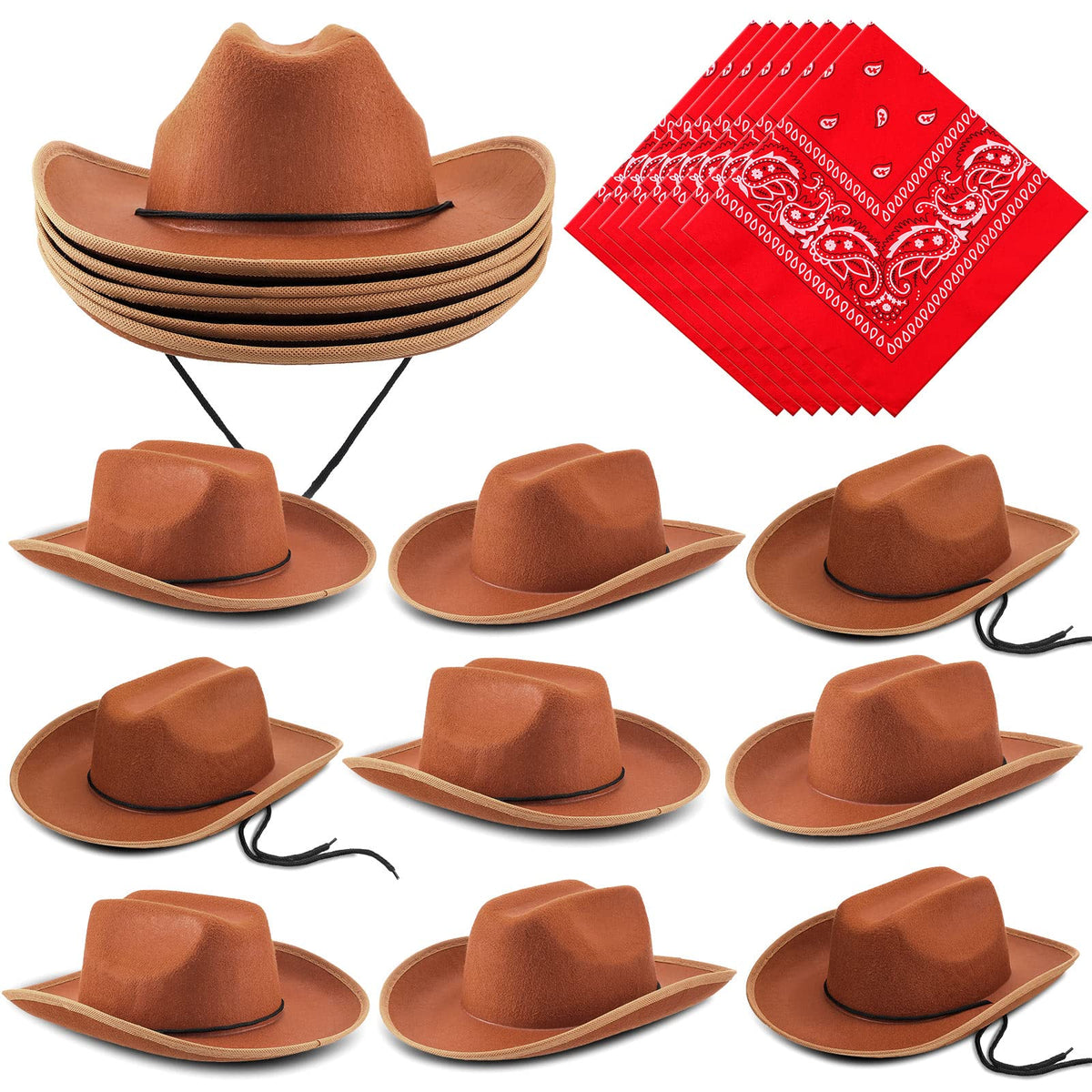 Funtery brown kids cowboy hat for imaginative play and costume fun
