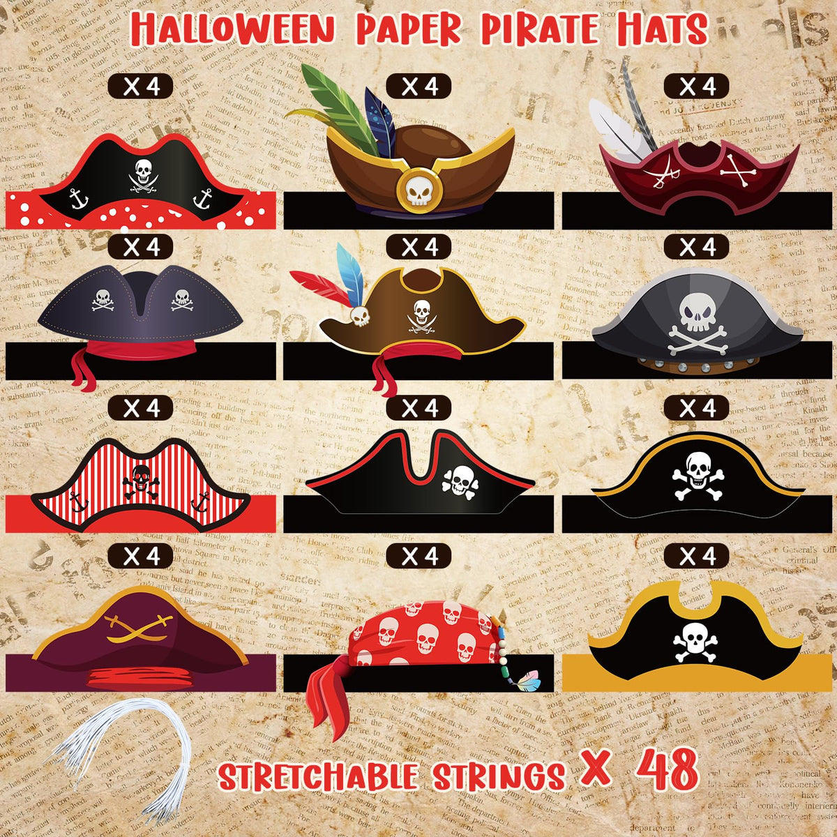 Funtery pirate hats fit most kids and adults for easy group photos