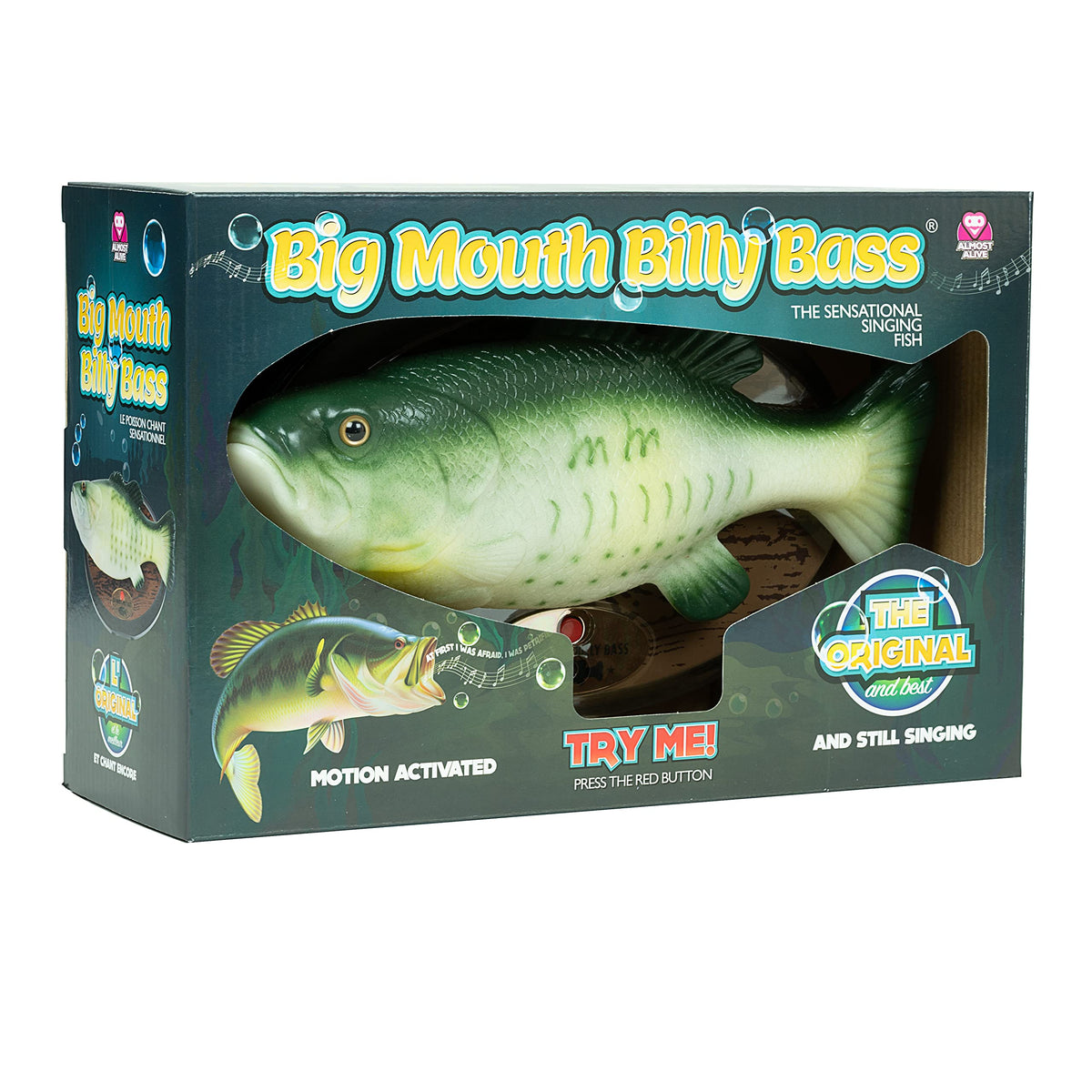 Funtime Gifts Gemmy Billy Bass detailed face for lifelike holiday display.