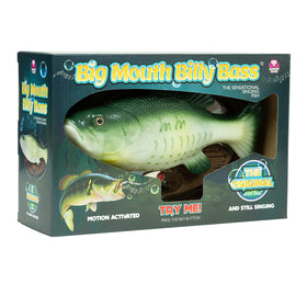 Funtime Gifts Gemmy Billy Bass detailed face for lifelike holiday display.