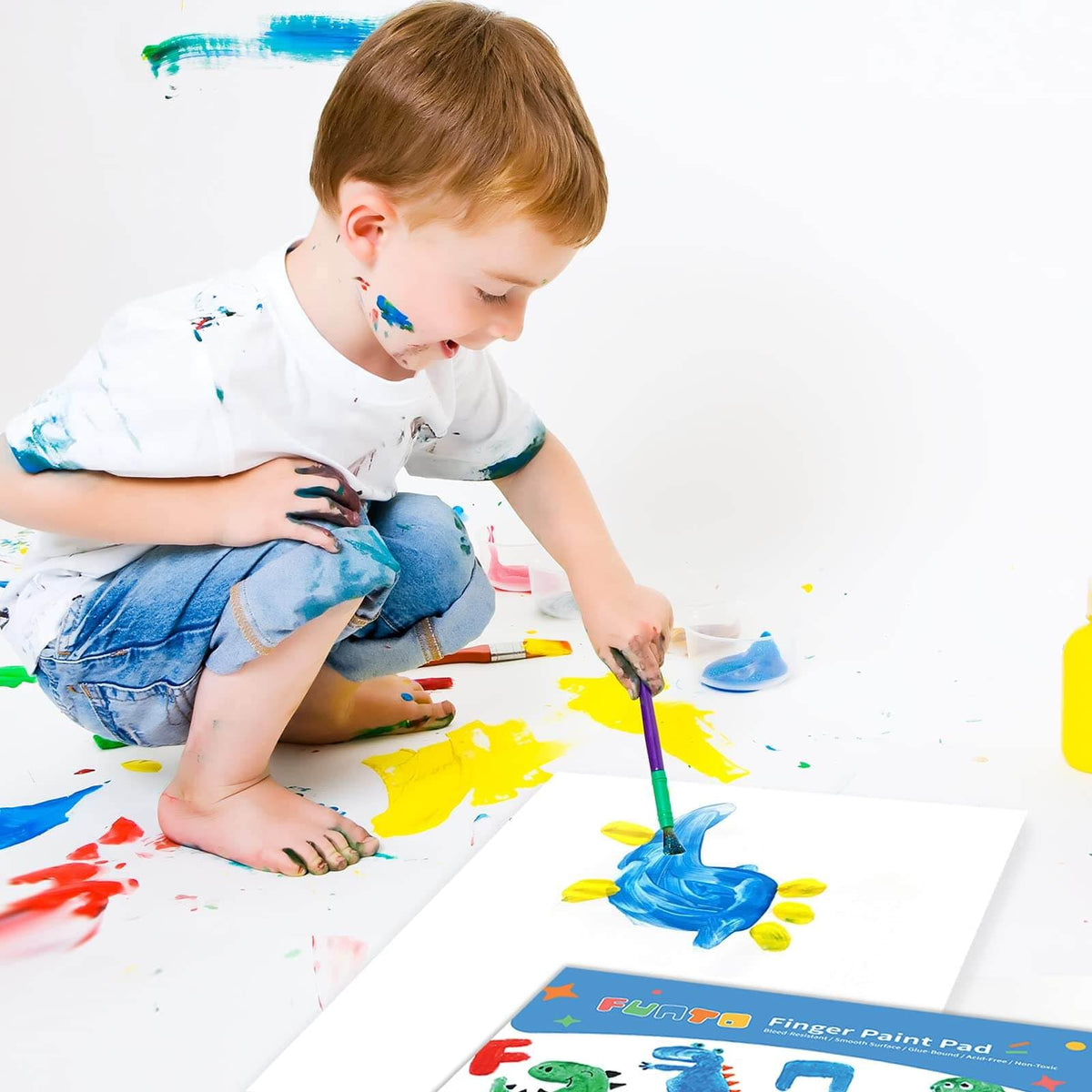 Daycare or homeschool setting using Funto paper for kid crafts