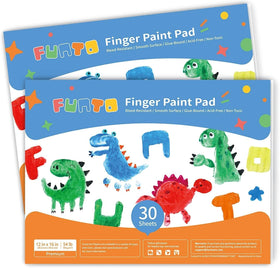 Funto finger paint pad front view showing 60 sheets for large kid artworks