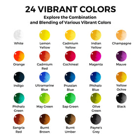 Vibrant 24-color palette by Funto delivers rich glazes.