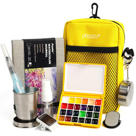 Funto Mini Watercolor Set with crossbody bag for easy travel painting.