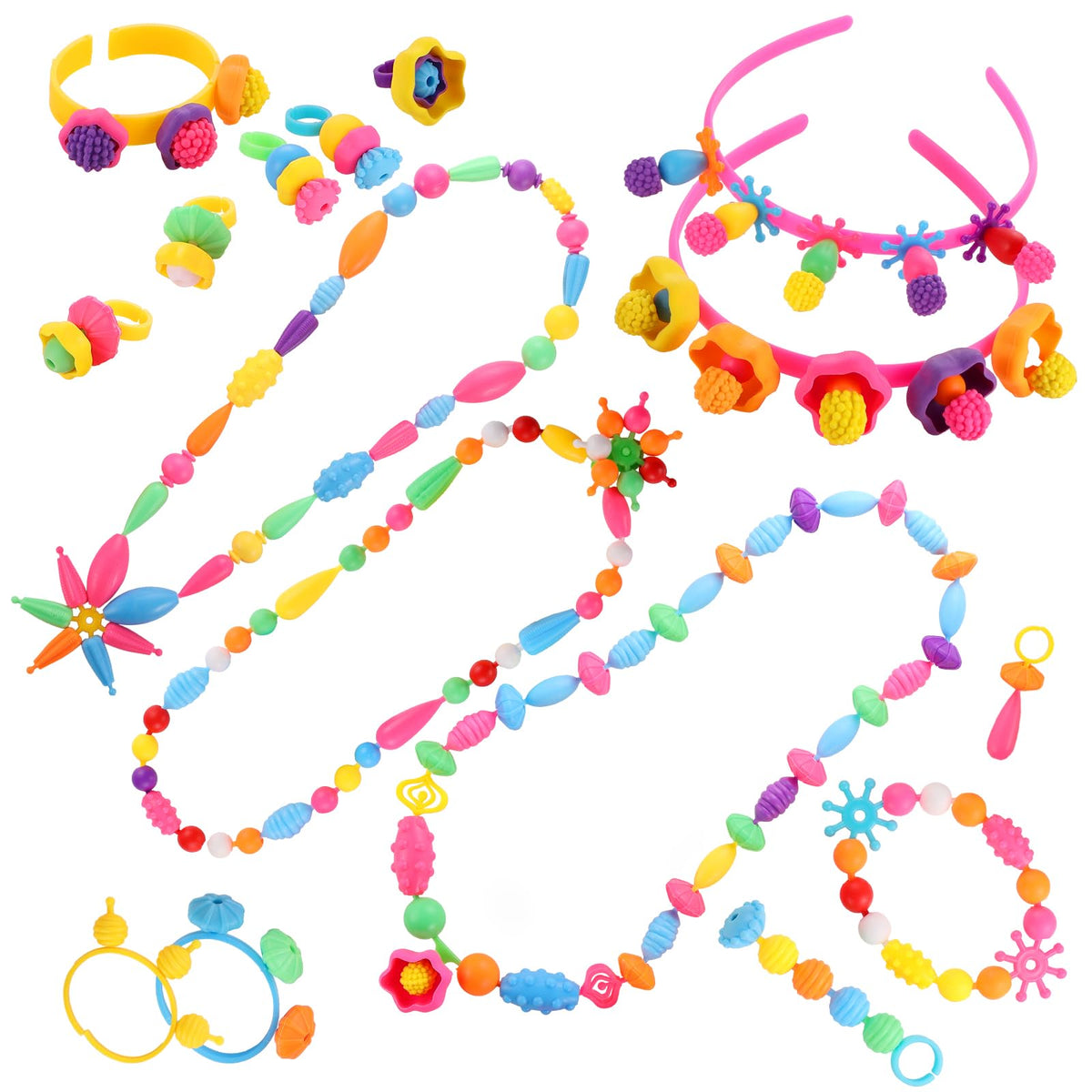 Funtopia Pop Beads safe materials with small parts; supervision advised for younger kids