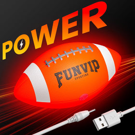 Funvip glow football side view ready for outdoor games.