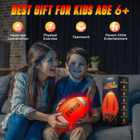 Funvip glow football rugged shell withstands rain.
