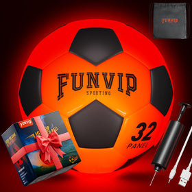 Funvip light up LED soccer ball in bag for easy transport