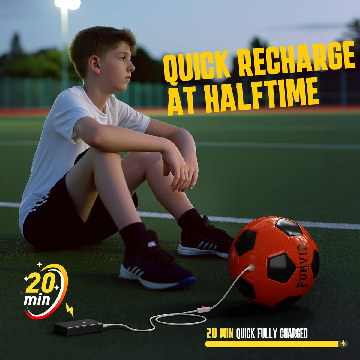 Funvip Light Up Soccer Ball gift-ready packaging with accessories.