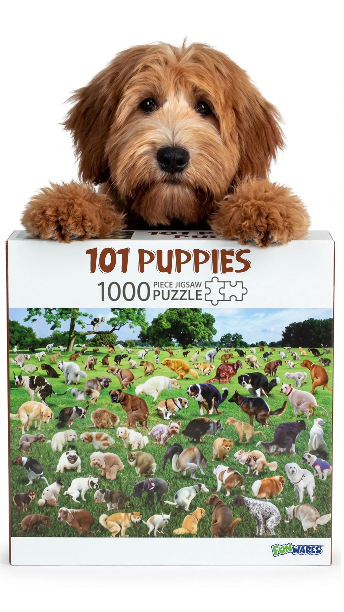 Funwares Original 101 Puppies puzzle cover inviting playful family fun