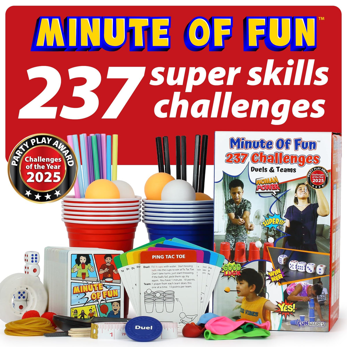 Funwares Original 237-minute box open, ready-to-play for family challenges