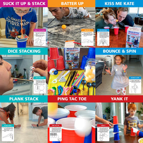 Funwares Original 237-minute supplies pack laid out, easy setup in minutes
