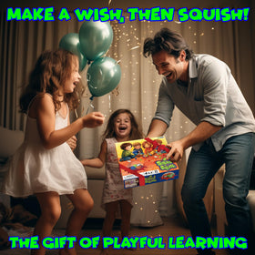 Funwares Squid Squish word-challenge cards for up to eight years.
