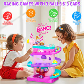 Funwee 2-in-1 track set assembles quickly for versatile play.