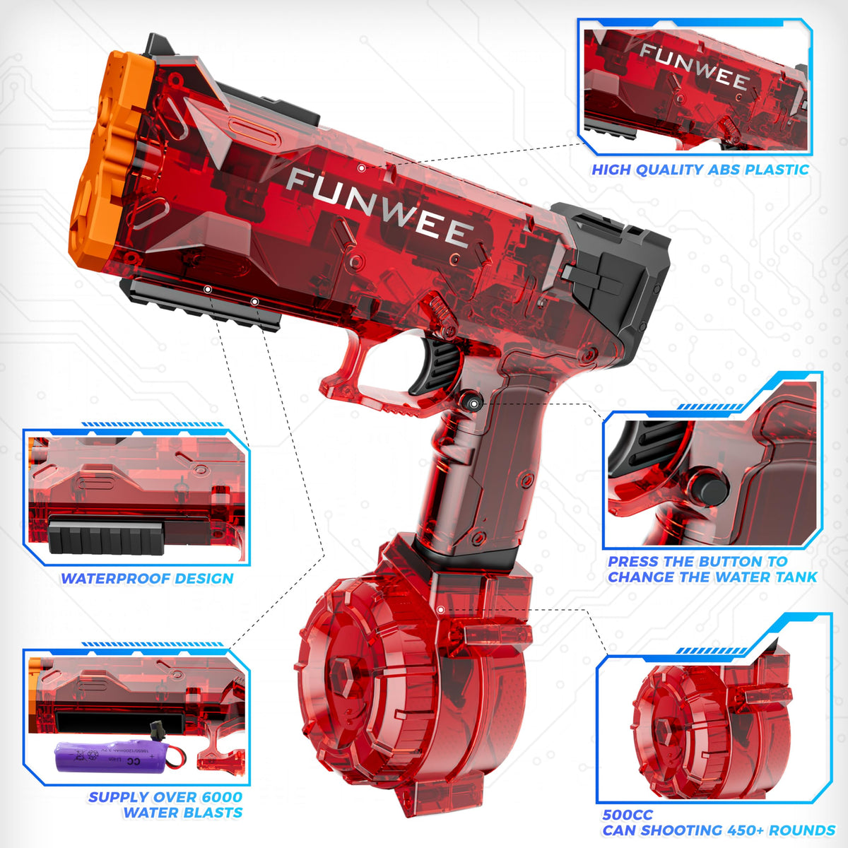 Funwee 50cc water clips 2-pack for quick reloading during play