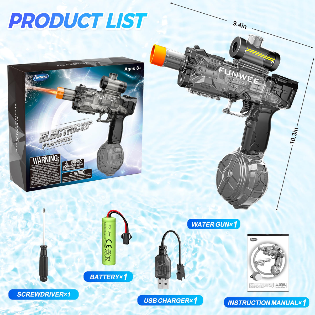 Funwee kids and adults friendly toy for water battles