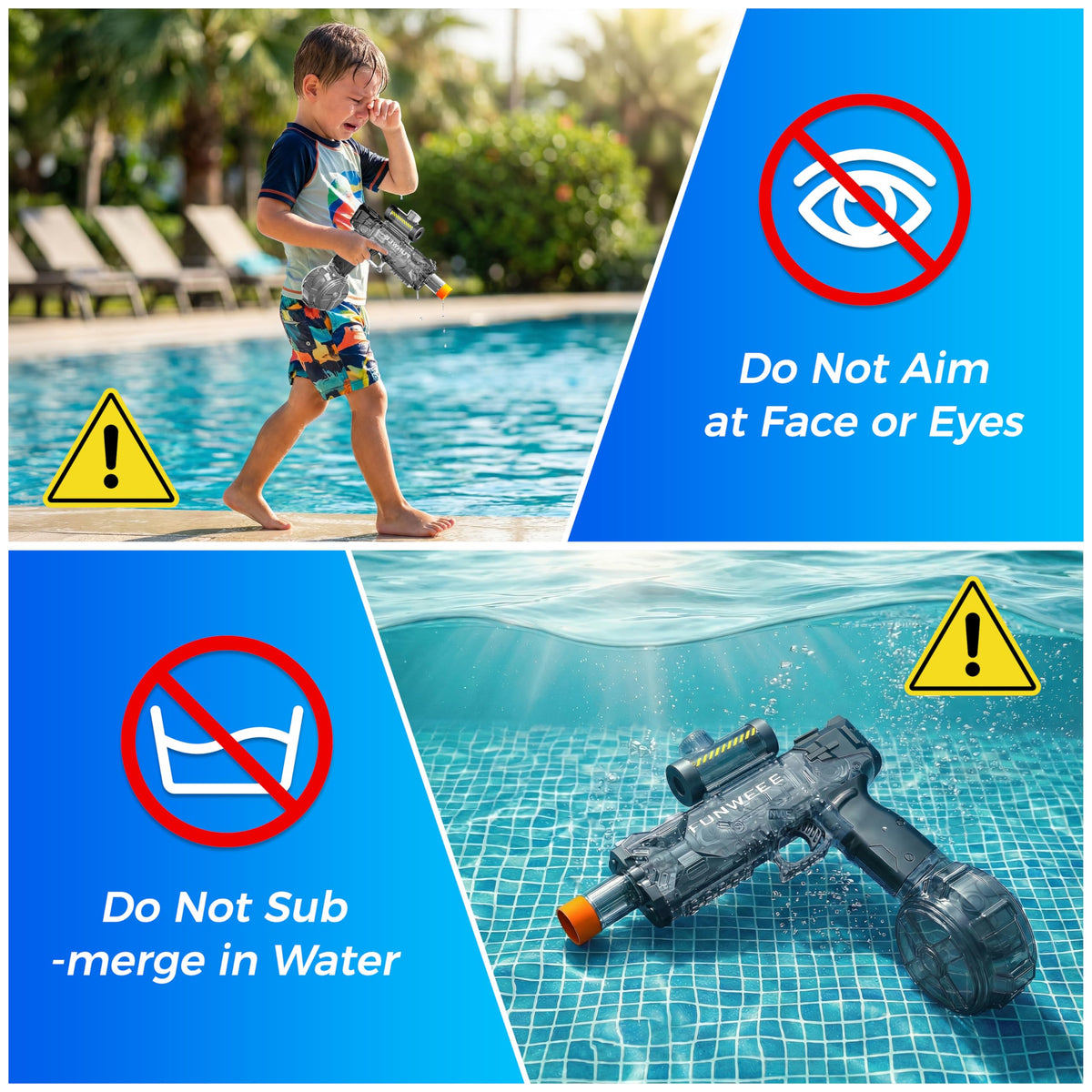Funwee long-range water gun shoots up to 20+ feet for target practice outdoors