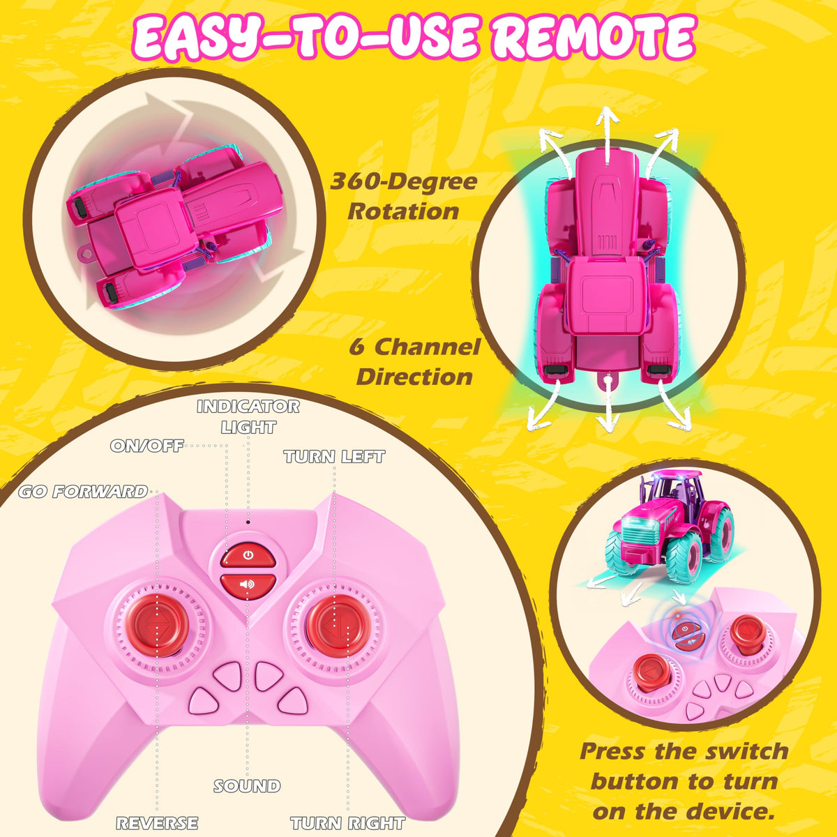 Funwee RC tractor cockpit LEDs enhance realistic operation