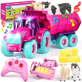 Funwee RC tractor with front loader and lights for immersive play