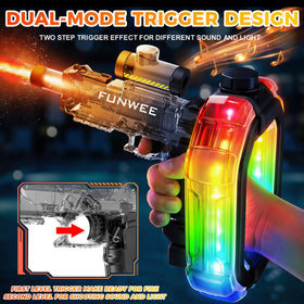 Funwee long-range blaster fires across the yard