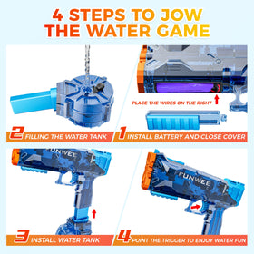 Funwee water gun long-range design lets you reach distant targets.