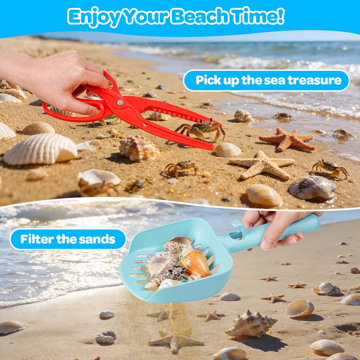 FUNWEGOT sea treasure scissors enhance shell hunting and treasure reveals.