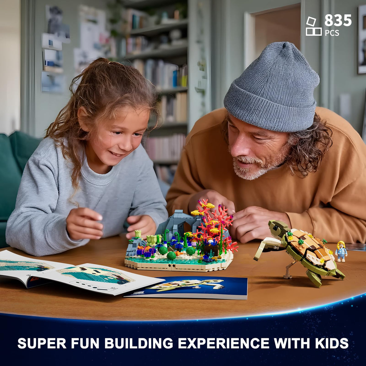 FUNWHOLE Complete 835-piece set sparks creative ocean dioramas and centerpiece ideas.