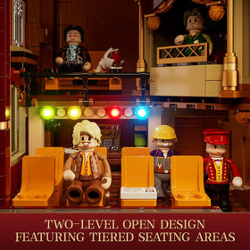 FUNWHOLE Balcony-Theatre stage and lights highlight dramatic scenes.