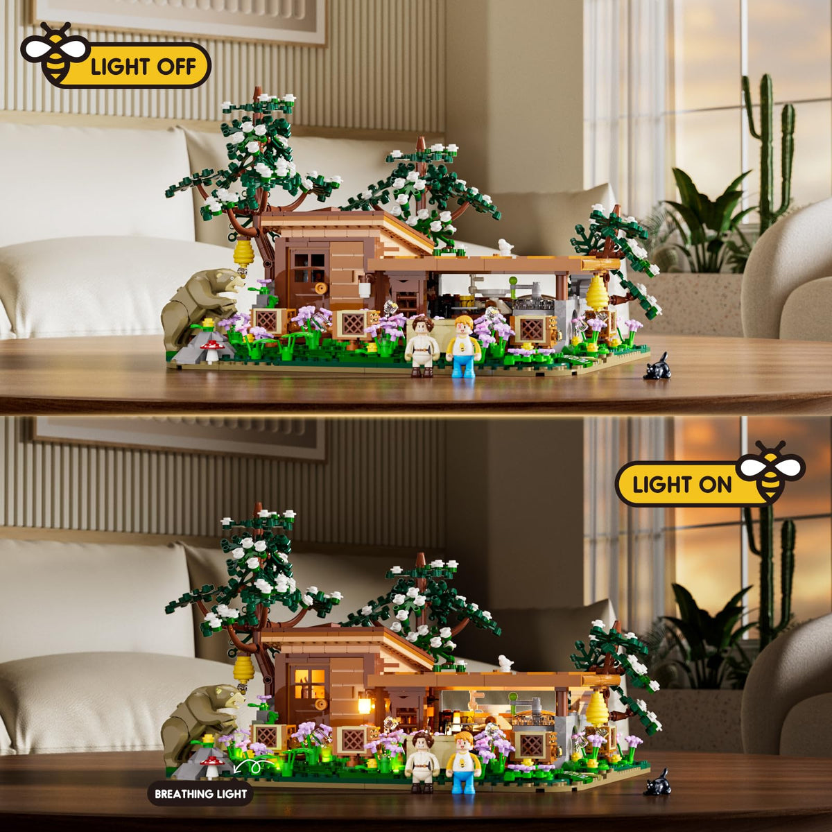 FUNWHOLE Bee-Farm detachable trees showcase flexible layout options for creative play.