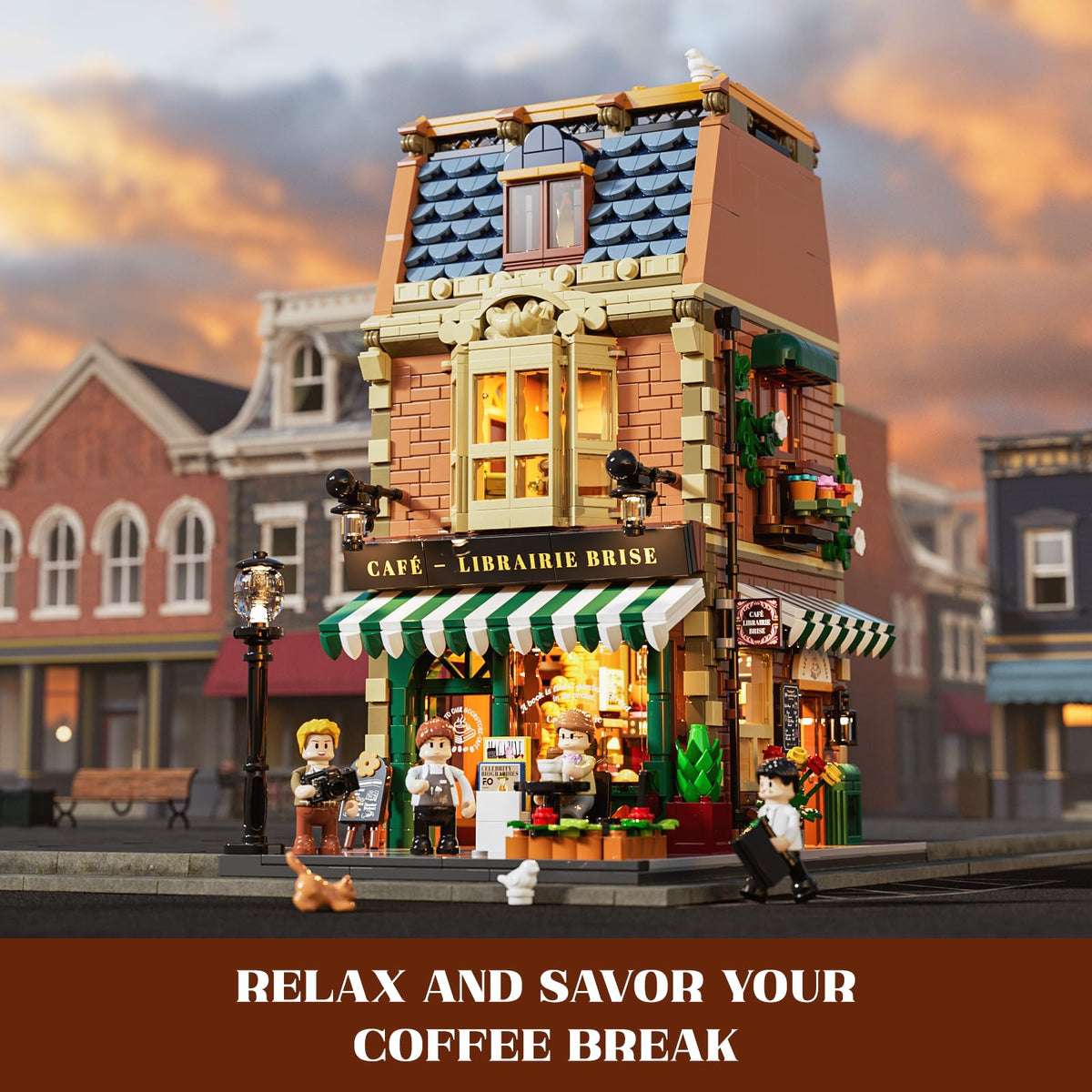 Funwhole Book-Cafe bookshelf and dessert display add character.