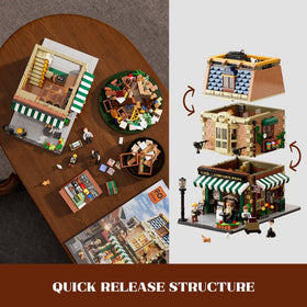 Funwhole Book-Cafe coffee machine close-up highlights realistic, detachable details.