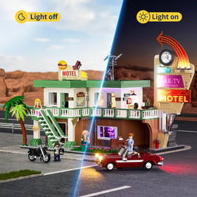 FUNWHOLE Chevrolet convertible with illuminated headlights adds dynamic night-drive effect.